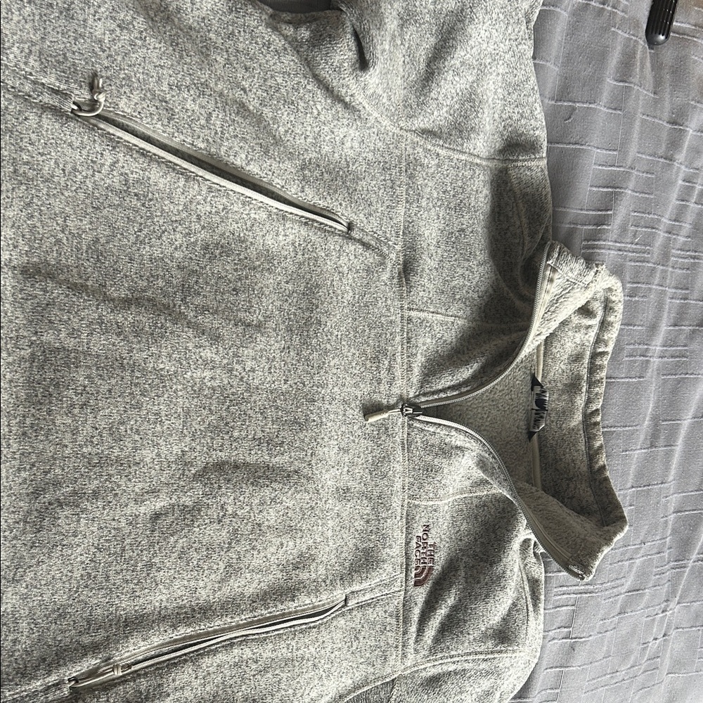 The North Face Men’s Light Gray Full-Zip Fleece Jacket